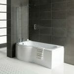 P Shape 1700x850 LH Shower Bath