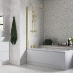 Brushed Brass Single Straight Edge Bath Screen