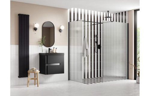 Refx Icon Fluted Blk Wetroom Side Rm