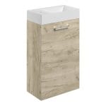 Volga 410mm Wall Hung 1 Door Basin Unit Basin Oak