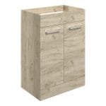 Volga 590mm Floor Standing 2 Door Basin Unit No Top Oak