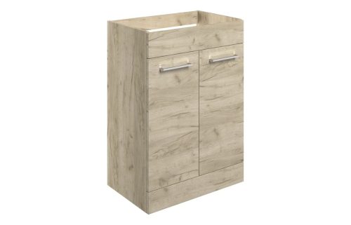 Volga 590mm Floor Standing 2 Door Basin Unit No Top Oak