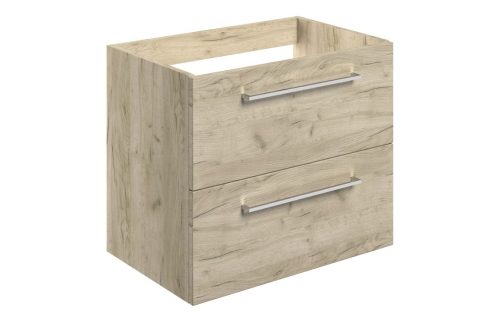 Volga 590mm Wall Hung 2 Drawer Basin Unit No Top Oak