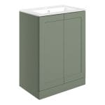 maynard 615mm floor standing 2 door basin unit basin matt reed green