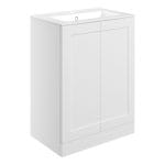 maynard 615mm floor standing 2 door basin unit basin matt white