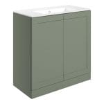 maynard 815mm floor standing 2 door basin unit basin matt reed green