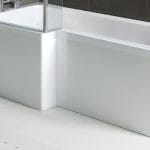 white 1700mm l shaped shower bath front panel